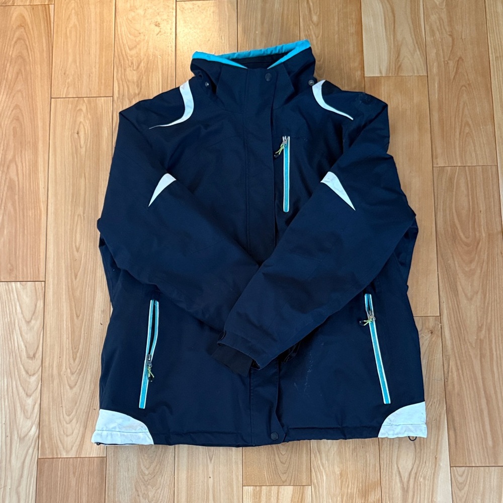 Waterproof Navy Blue and White Killtec Ski/Winter Jacket with Zipper Accents